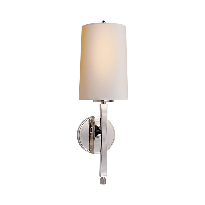 Edie Wall Light in Polished Nickel/Natural Paper.