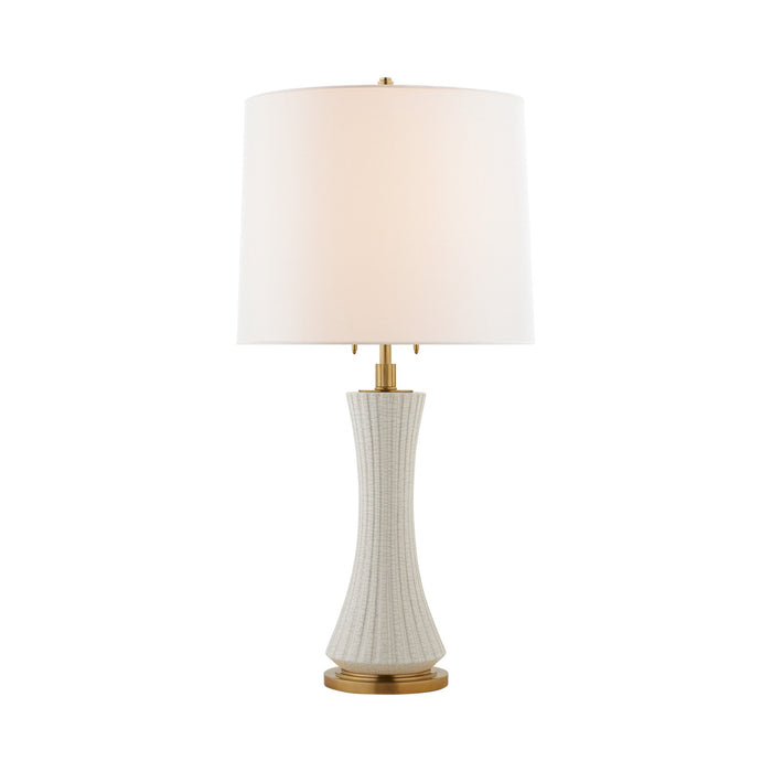 Elena Table Lamp in White Crackle.