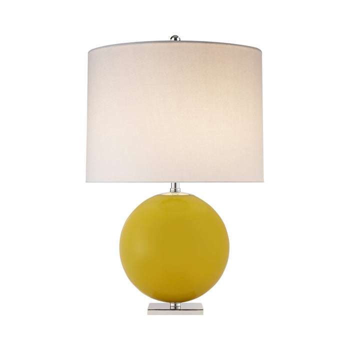 Elsie Table Lamp in Yellow/Cream Linen(Large).