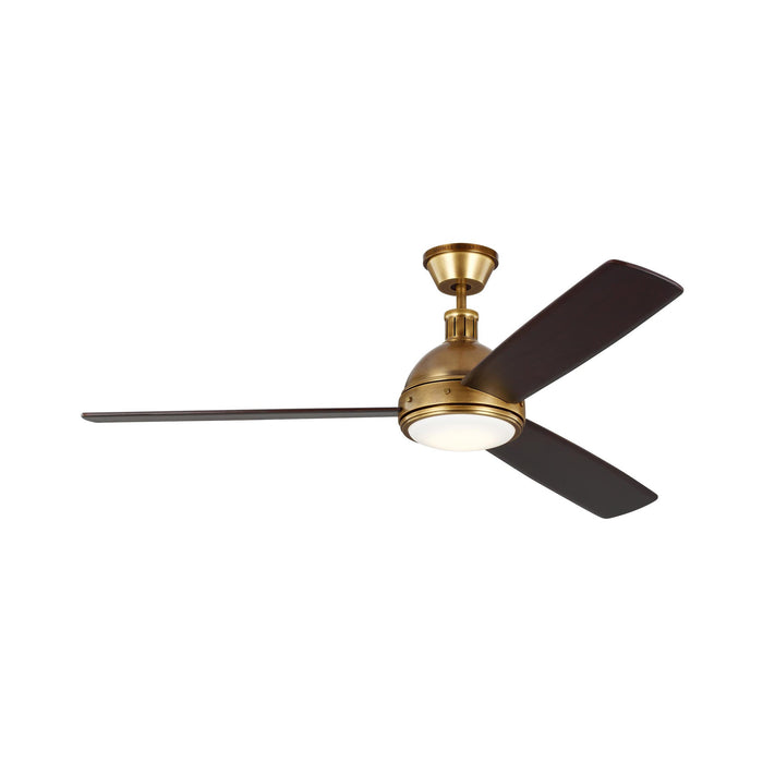 Hicks LED Ceiling Fan in Hand Rubbed Antique Brass.