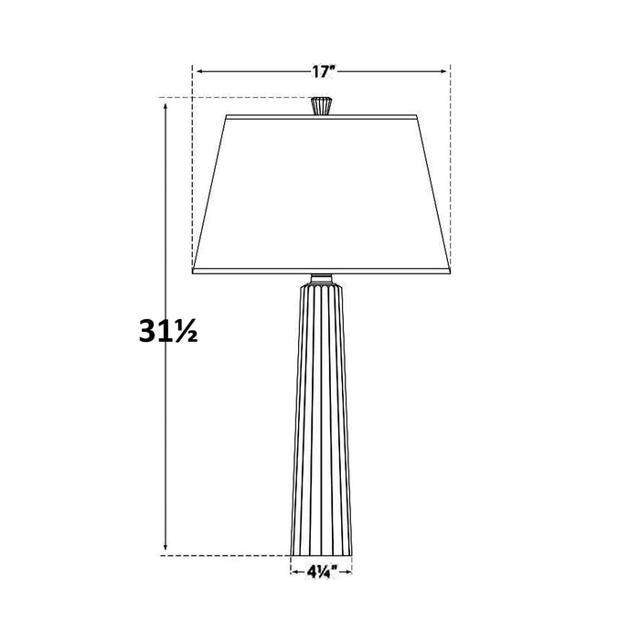Fluted Spire Table Lamp - line drawing.