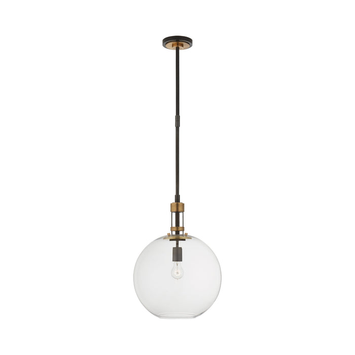 Gable Pendant Light in Bronze/Hand-Rubbed Antique Brass.