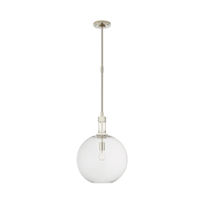 Gable Pendant Light in Polished Nickel.