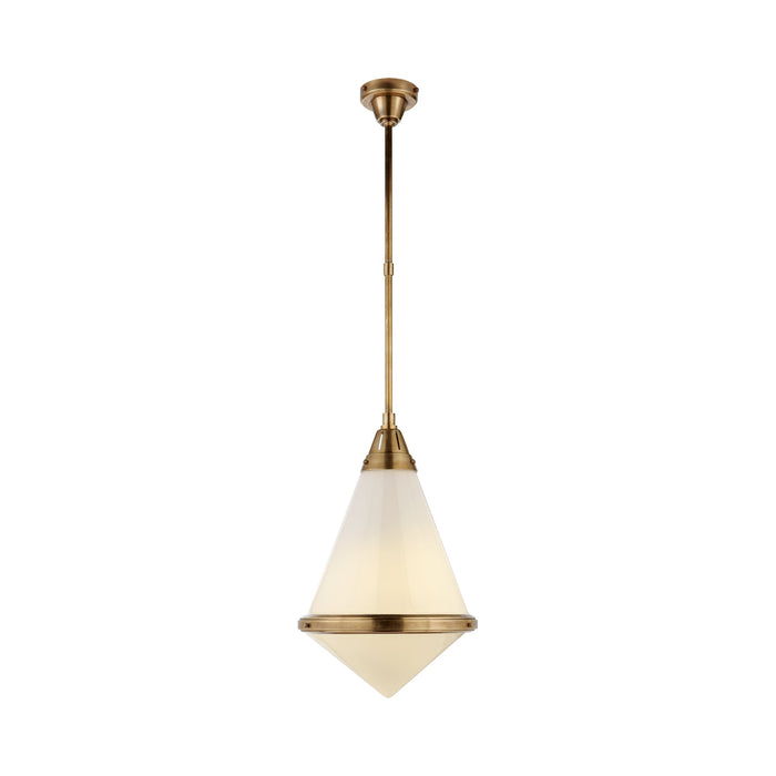 Gale Pendant Light in Hand-Rubbed Antique Brass/Seeded Glass (Large).