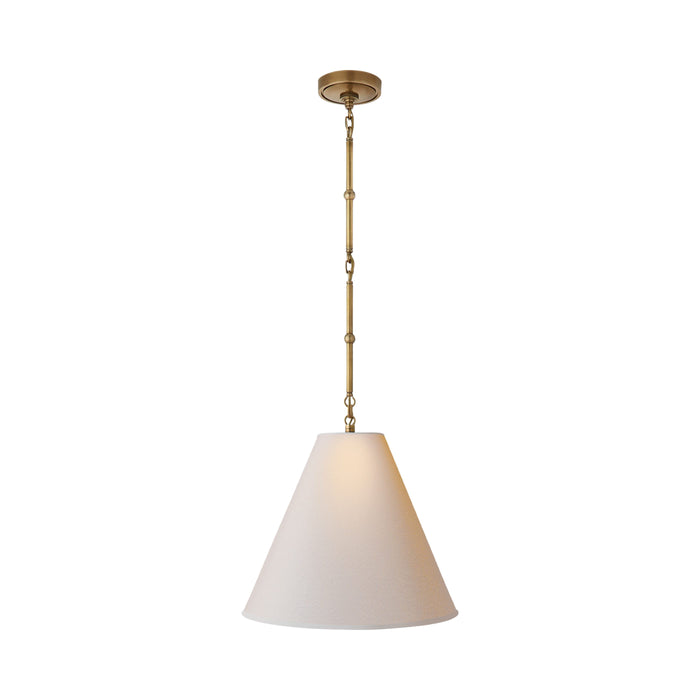 Goodman Pendant Light in Hand-Rubbed Antique Brass/Natural Paper (Small).