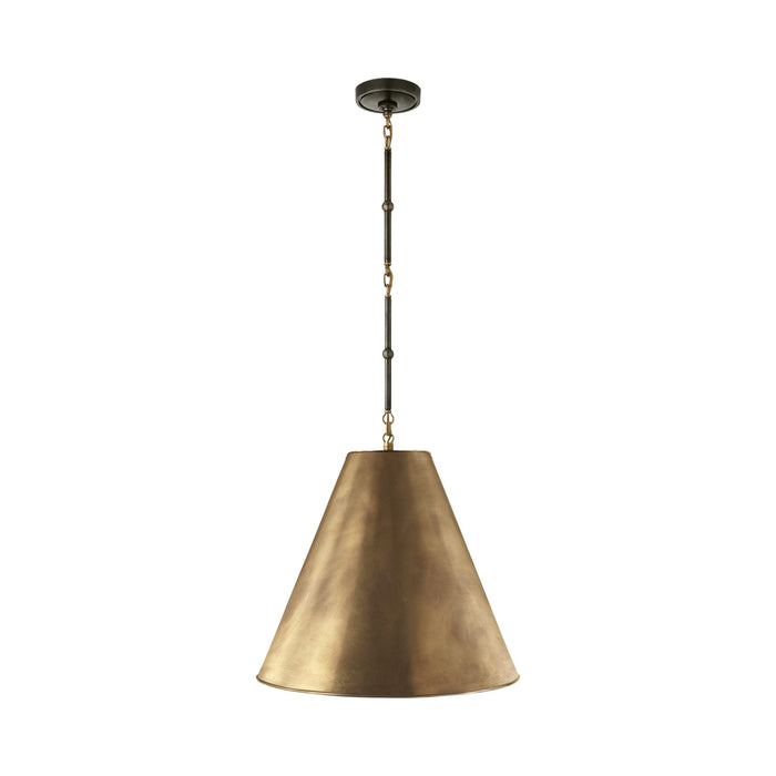 Goodman Pendant Light in Bronze with Antique Brass/Antique Brass (Medium).