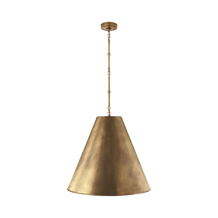 Goodman Pendant Light in Hand-Rubbed Antique Brass/Antique Brass (Large).