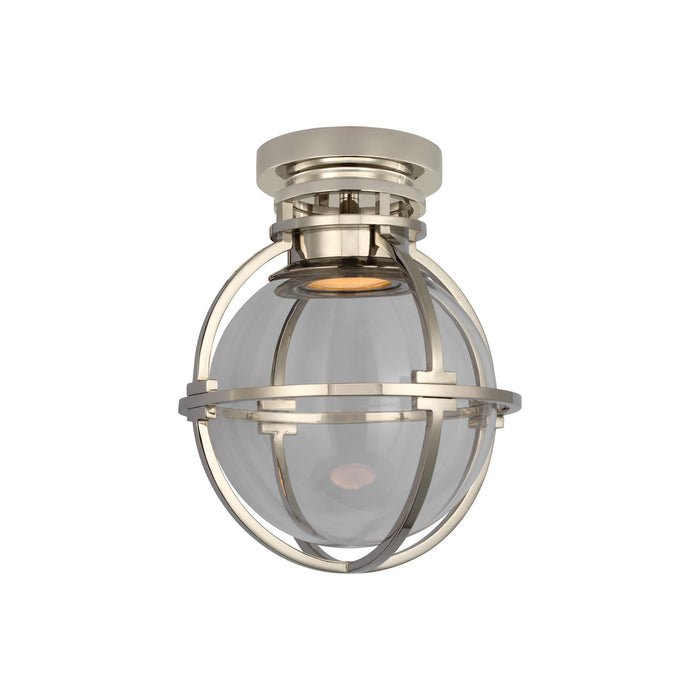 Gracie Globe LED Flush Mount Ceiling Light in Polished Nickel/Clear (Small).