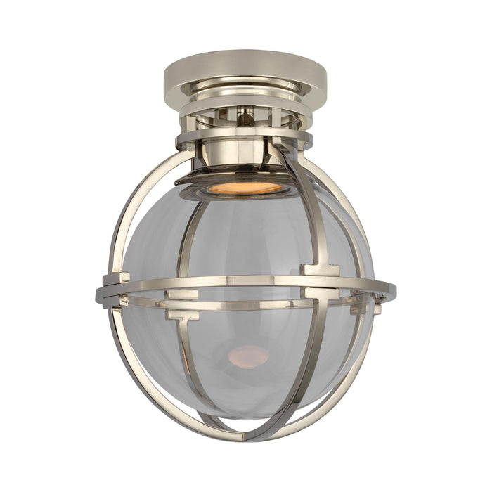 Gracie Globe LED Flush Mount Ceiling Light in Polished Nickel/Clear (Large).