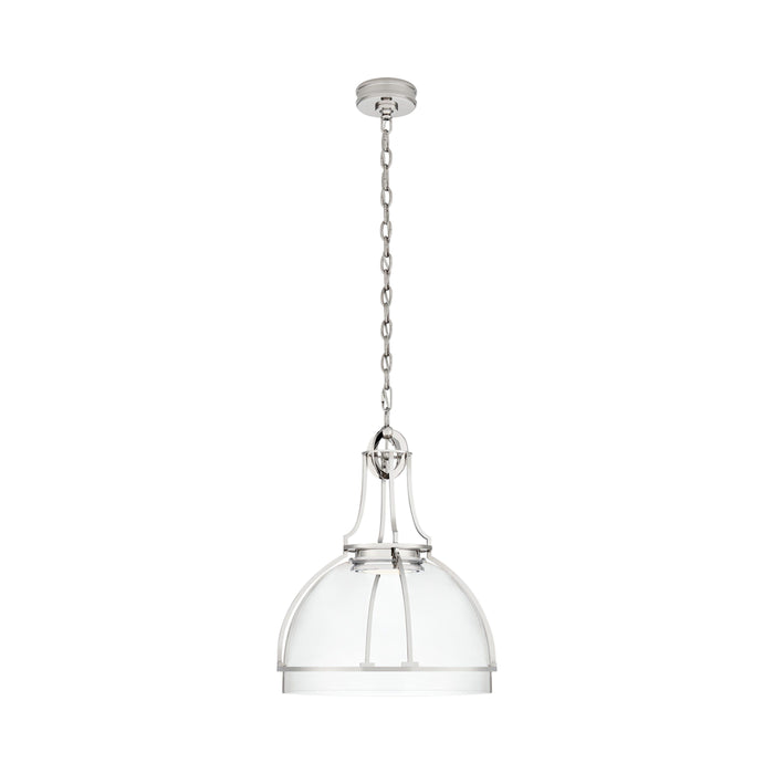 Gracie Globe LED Pendant Light in Polished Nickel/Clear Glass (Large).