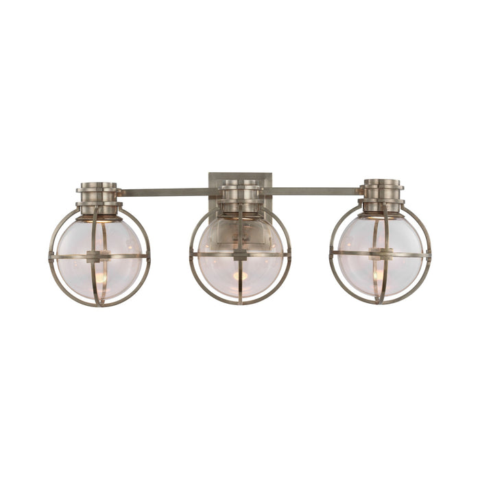 Gracie LED Triple Wall Light in Antique Nickel.