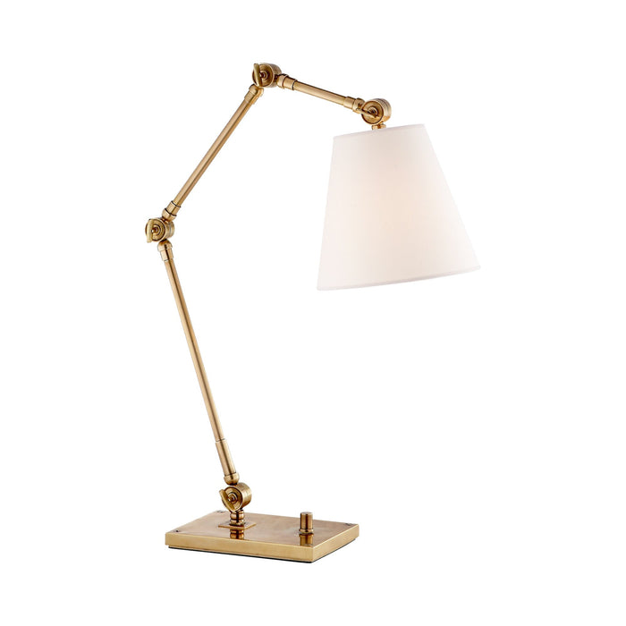 Graves Task Lamp in Hand-Rubbed Antique Brass.
