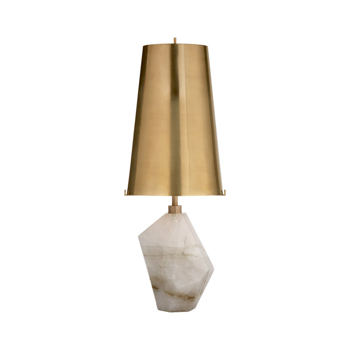 Halcyon Table Lamp in Natural Quartz Stone/Antique-Burnished Brass.