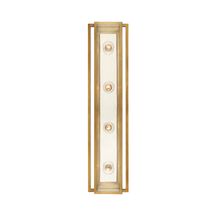 Halle LED Vanity Wall Light in Hand-Rubbed Antique Brass/Polished Nickel (Large).