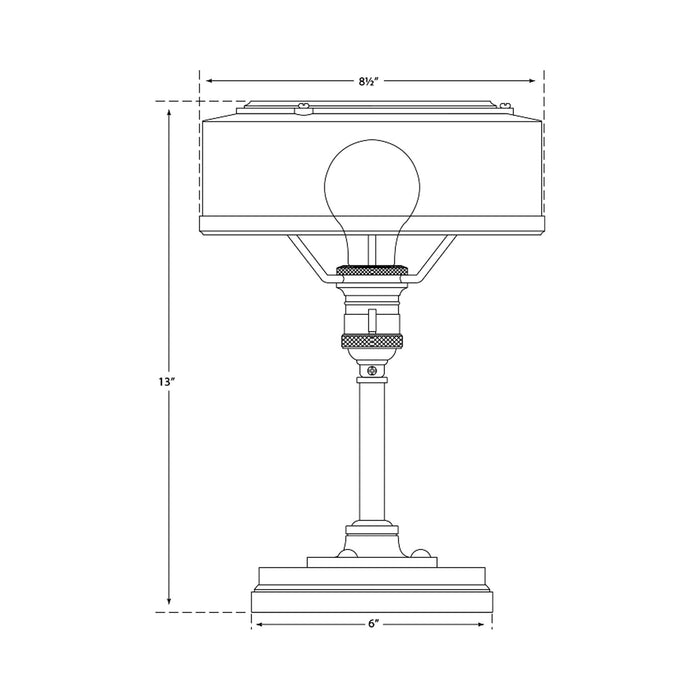 Henley Task Lamp - line drawing.