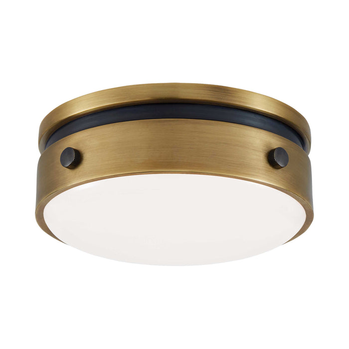 Hicks Flush Mount Ceiling Light in Bronze with Antique Brass (Small).