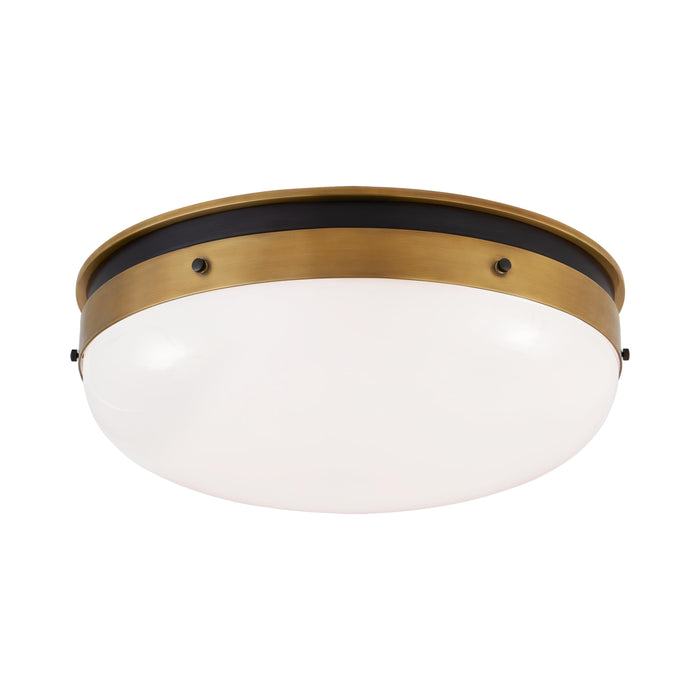 Hicks Flush Mount Ceiling Light in Bronze and Hand-Rubbed Antique Brass (Large).