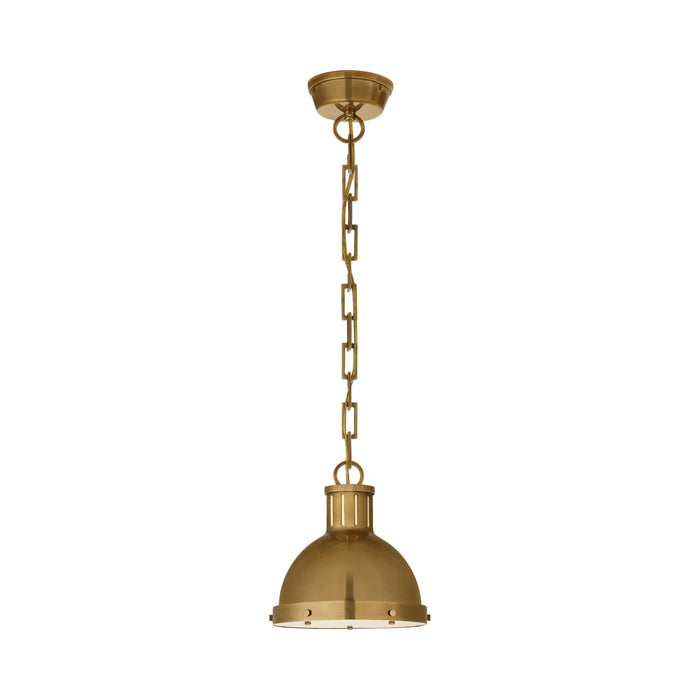 Hicks Pendant Light in Dome/Hand-Rubbed Antique Brass (Small).