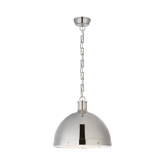 Hicks Pendant Light in Dome/Polished Nickel (X-Large).
