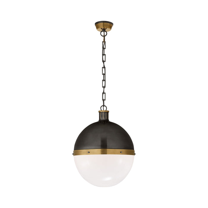 Hicks Pendant Light in Captured Globe/Bronze with Antique Brass (X-Large).