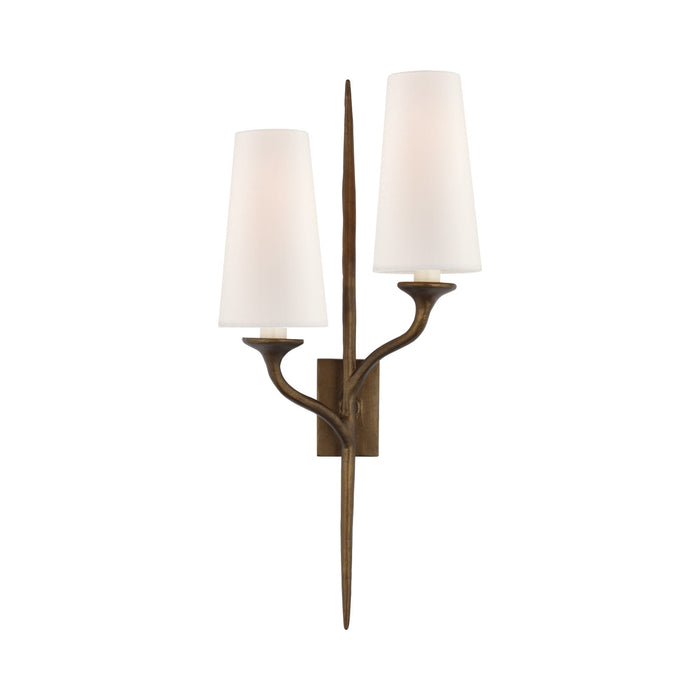 Iberia Double Wall Light in Antiqe Bronze Leaf (Right).