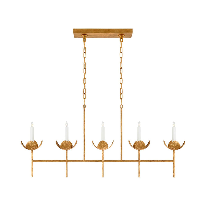 Illana Linear Chandelier in Antique Gold Leaf (Without Shade).