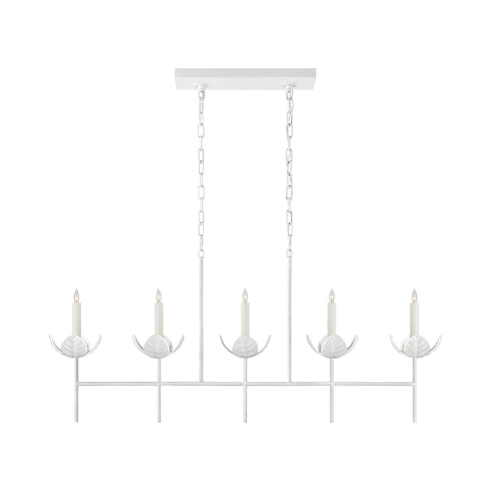 Illana Linear Chandelier in Plaster White (Without Shade).
