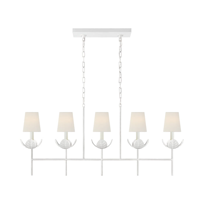 Illana Linear Chandelier in Plaster White (With Shade).