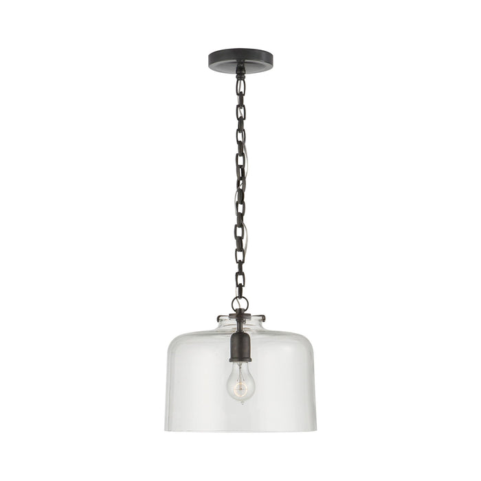 Katie Dome Pendant Light in Bronze/Clear Glass.