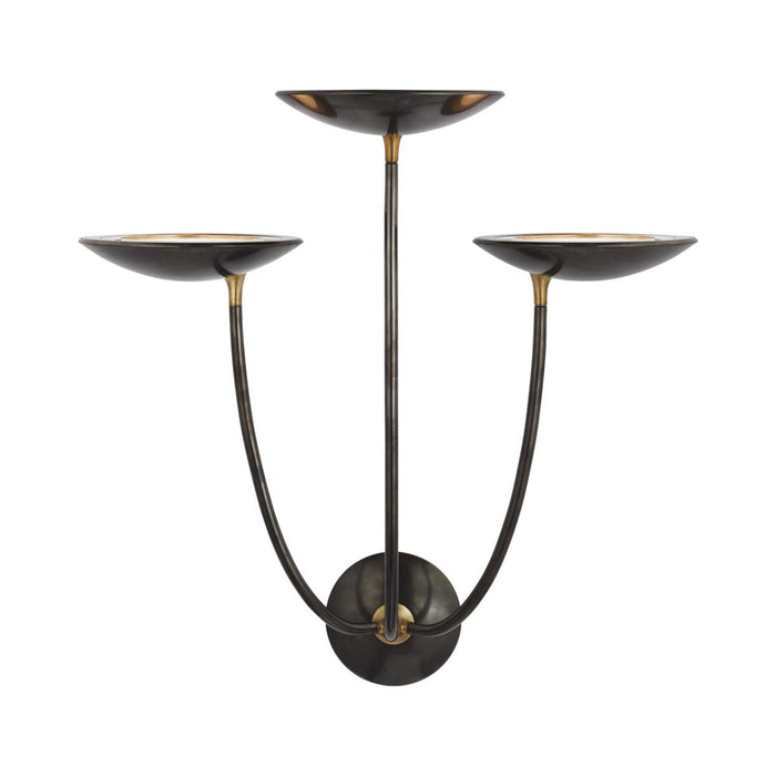 Keira LED Triple Wall Light in Bronze/Hand-Rubbed Antique Brass.