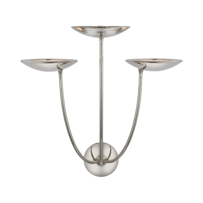 Keira LED Triple Wall Light in Polished Nickel.