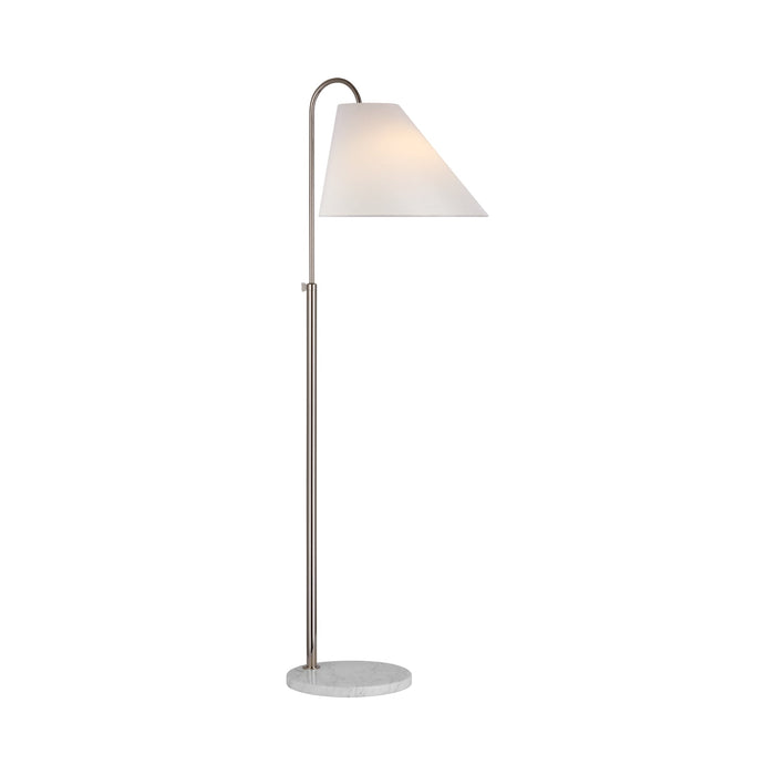 Kinsley LED Floor Lamp in Polished Nickel.