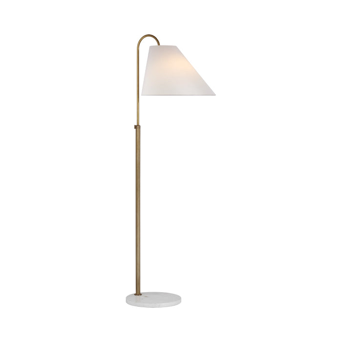 Kinsley LED Floor Lamp in Soft Brass.