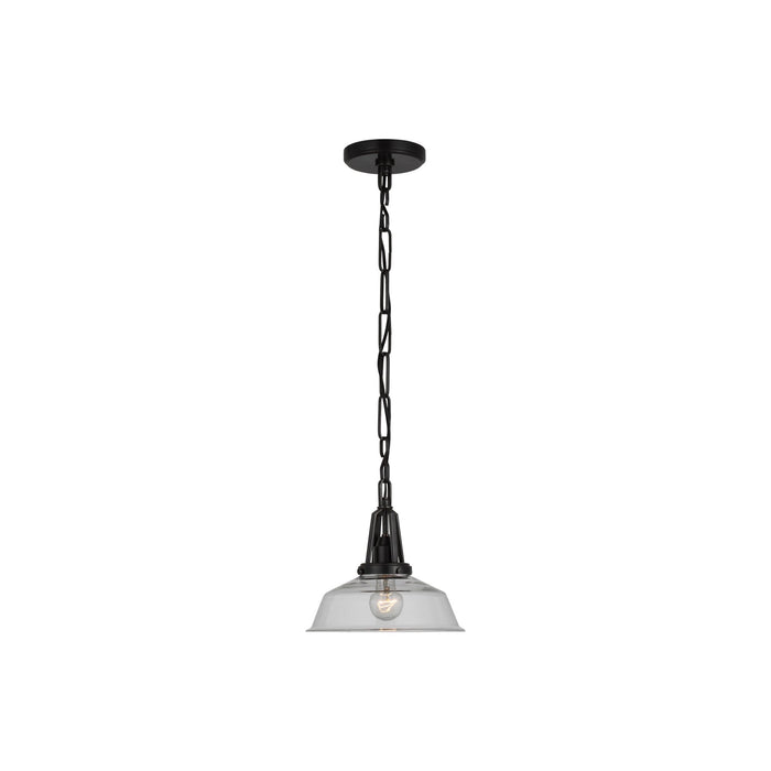 Layton LED Pendant Light in Bronze/Clear Glass (Small).