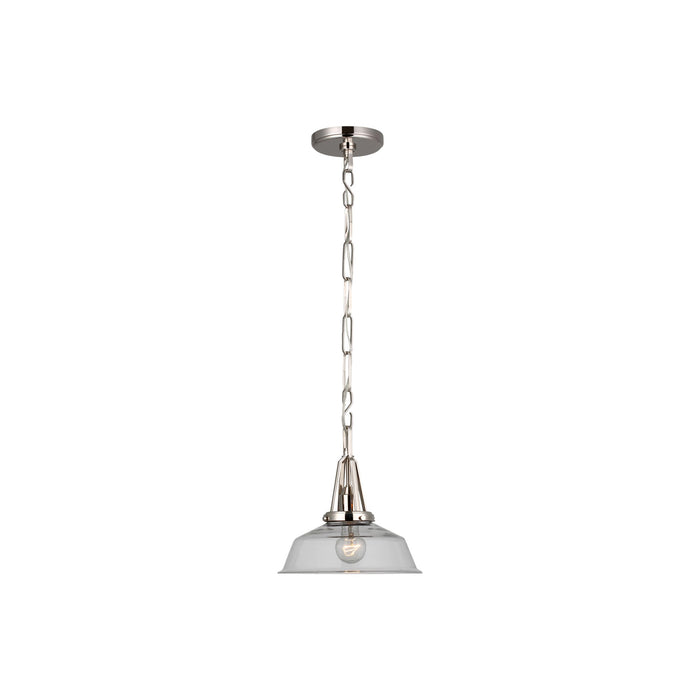 Layton LED Pendant Light in Polished Nickel/Clear Glass (Small).