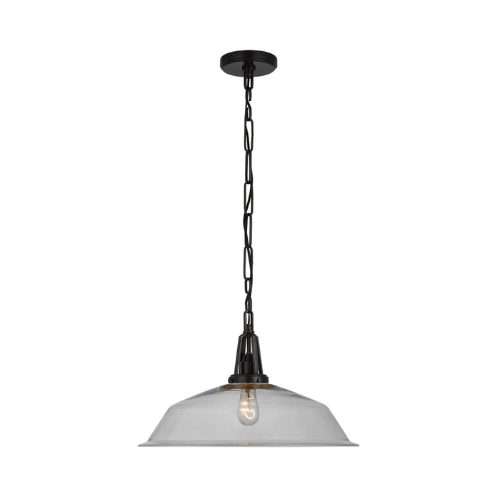 Layton LED Pendant Light in Bronze/Clear Glass (Large).
