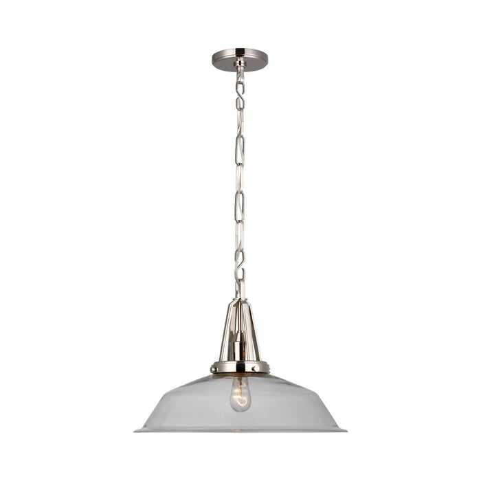 Layton LED Pendant Light in Polished Nickel/Clear Glass (Large).