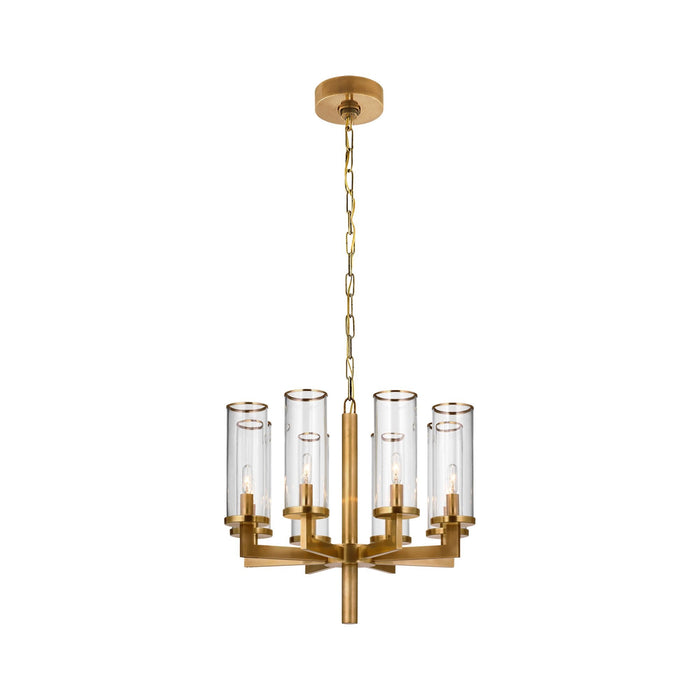 Liaison Chandelier in Single/Antique-Burnished Brass/Clear.