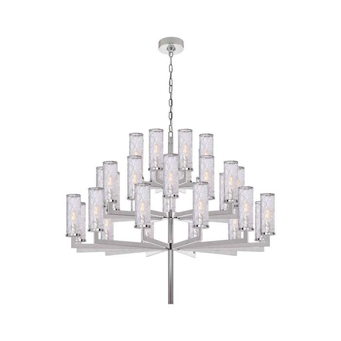 Liaison Chandelier in Triple/Polished Nickel/Crackle.