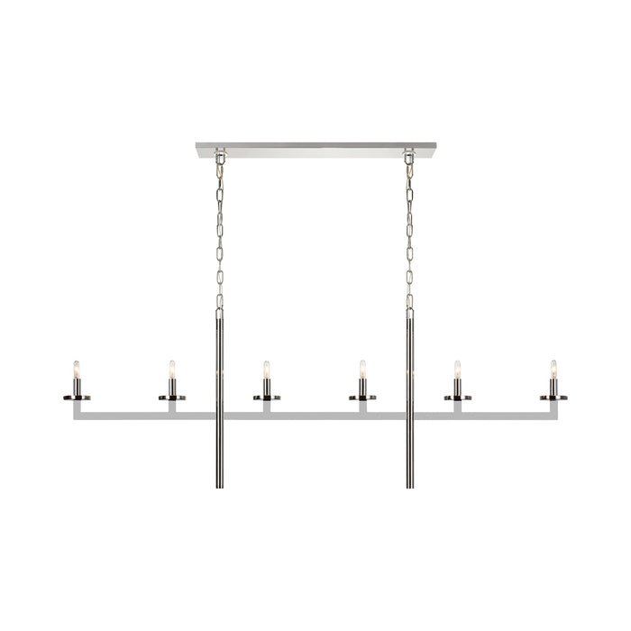 Liaison Linear Pendant Light in Polished Nickel/No Option.