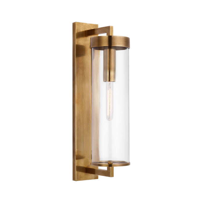 Liaison Outdoor Wall Light in Antique-Burnished Brass.