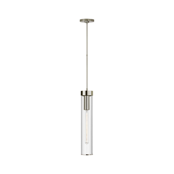 Liaison Pendant Light in Long/Polished Nickel/Clear.