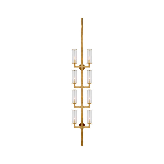 Liaison Statement Wall Light in Antique-Burnished Brass/Clear.