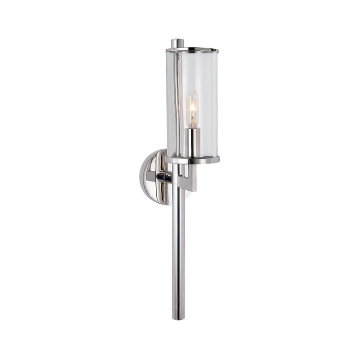 Liaison Wall Light in Polished Nickel/Clear.