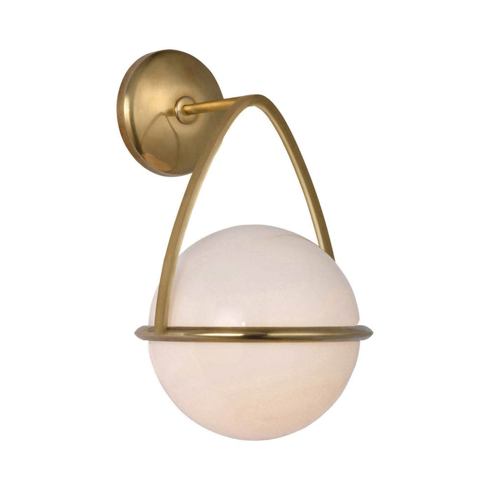 Lisette LED Wall Light in Hand-Rubbed Antique Brass.