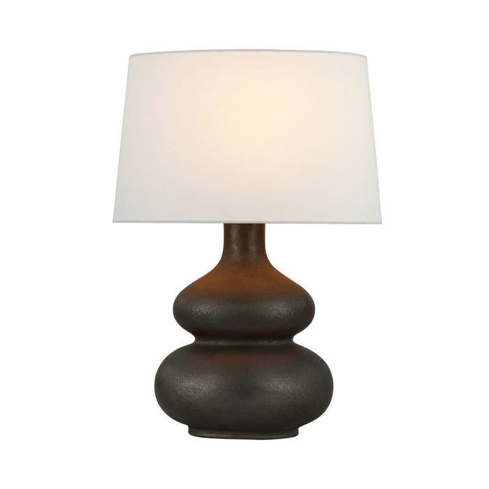 Lismore LED Table Lamp in Stained Black Metallic.