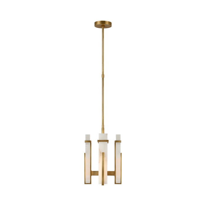 Malik LED Chandelier in Hand-Rubbed Antique Brass/Alabaster (Small).