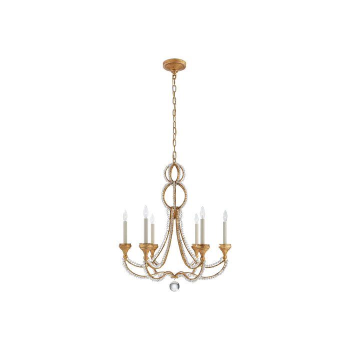 Milan Chandelier in Aged Iron/Frosted Glass (Medium).