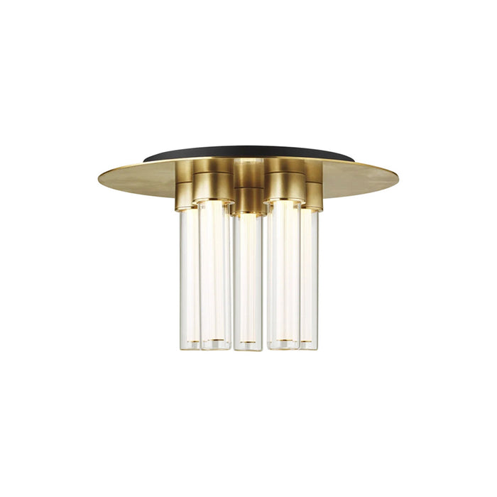 Kola LED Semi Flush Mount Ceiling Light in Natural Brass (5-Light).