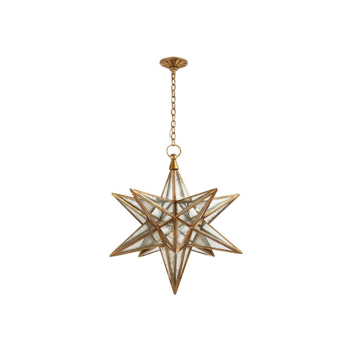 Moravian Star Pendant Light in Gilded Iron (Large).